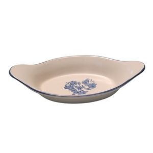 Pfaltzgraff Yorktowne Augratin #265 Blue Floral & Trim Baker & Server 9 7/8"